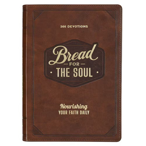 Christian Devotional Journal - Bread for the Soul Brown Faux Leather Devotional