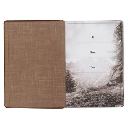 Christian Devotional Journal - Bread for the Soul Brown Faux Leather Devotional