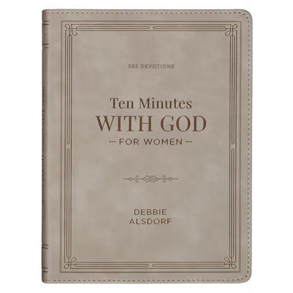 Christian Devotional Journal for Women - Ten Minutes with God for Women Taupe Faux Leather Daily Devotional