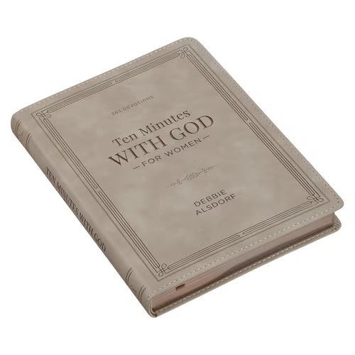 Christian Devotional Journal for Women - Ten Minutes with God for Women Taupe Faux Leather Daily Devotional