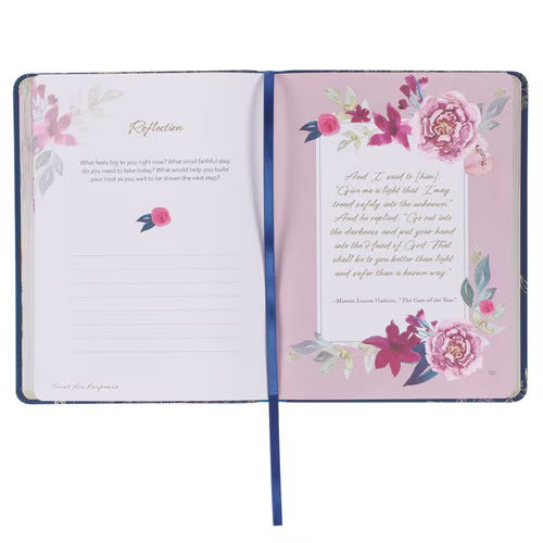 Christian Devotional Journal For Women - Find Hope Blue Faux Leather Devotional