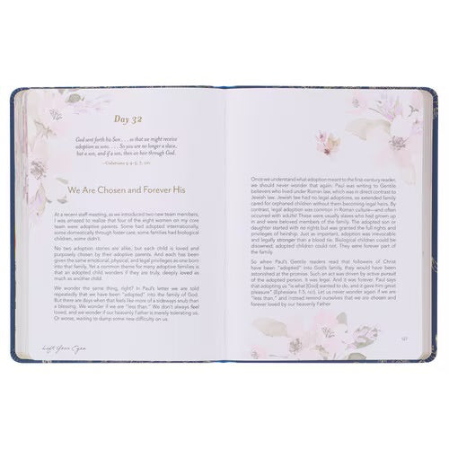 Christian Devotional Journal For Women - Find Hope Blue Faux Leather Devotional