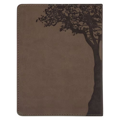 Christian Devotional Journal - Rooted in Faith Brown Faux Leather Devotional