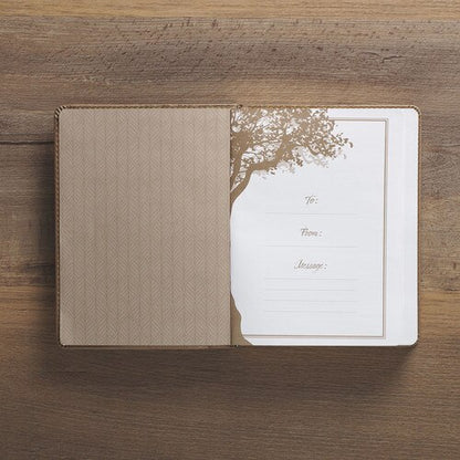 Christian Devotional Journal - Rooted in Faith Brown Faux Leather Devotional