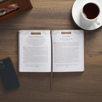 Christian Devotional Journal - Rooted in Faith Brown Faux Leather Devotional