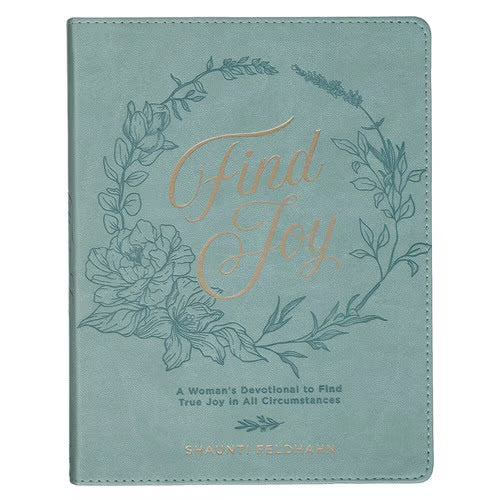 Christian Devotional Journal For Women - Find Joy Mint-Green Faux Leather Devotional