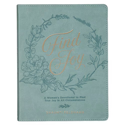 Christian Devotional Journal For Women - Find Joy Mint-Green Faux Leather Devotional