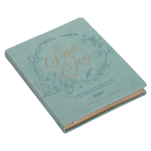Christian Devotional Journal For Women - Find Joy Mint-Green Faux Leather Devotional
