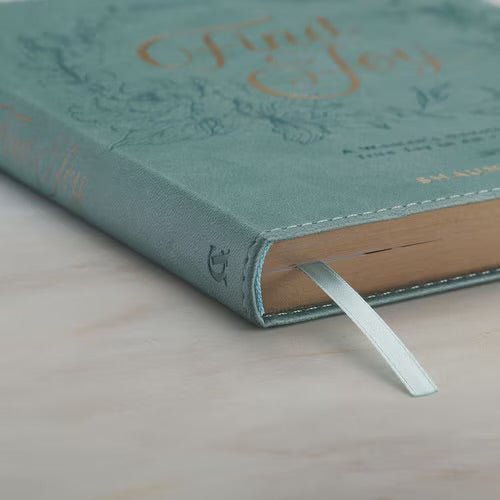 Christian Devotional Journal For Women - Find Joy Mint-Green Faux Leather Devotional