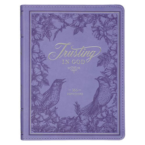 Christian Devotional Journal For Women - Trusting in God Lavender Faux Leather Devotional