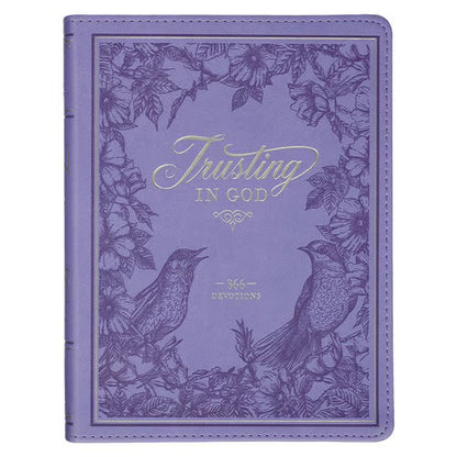 Christian Devotional Journal For Women - Trusting in God Lavender Faux Leather Devotional