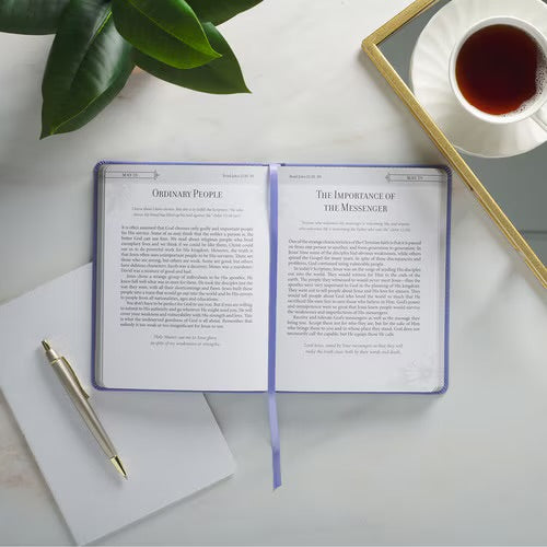 Christian Devotional Journal For Women - Trusting in God Lavender Faux Leather Devotional