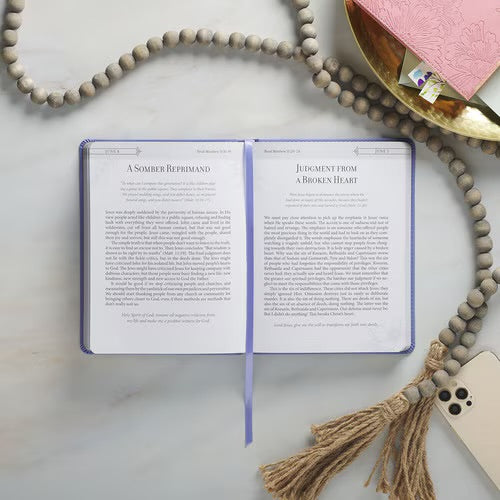 Christian Devotional Journal For Women - Trusting in God Lavender Faux Leather Devotional