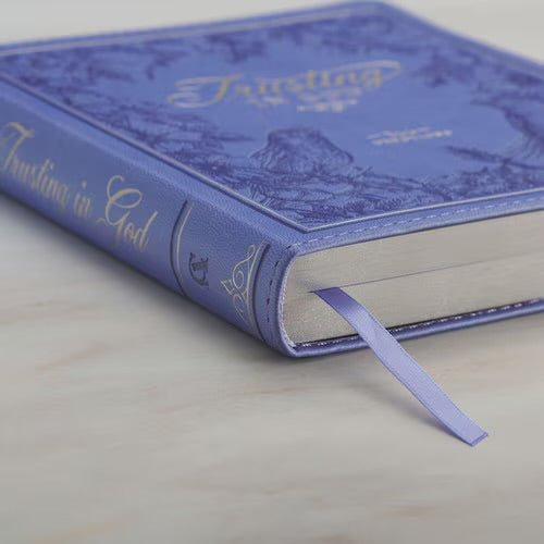 Christian Devotional Journal For Women - Trusting in God Lavender Faux Leather Devotional