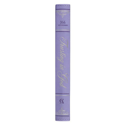Christian Devotional Journal For Women - Trusting in God Lavender Faux Leather Devotional