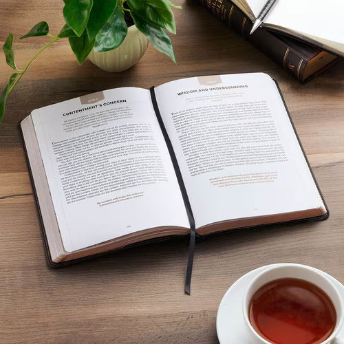 Christian Devotional Journal For Men - Man of God Two-Tone Brown Faux Leather Daily Devotional