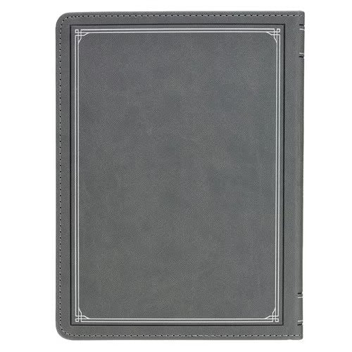 Christian Devotional Journal For Men - Ten Minutes with God for Men Gray Faux Leather Daily Devotional