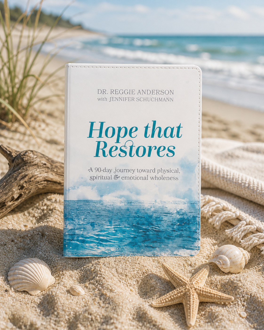 Pocket Size Christian Devotional Journal - Hope that Restores White Faux Leather Devotional