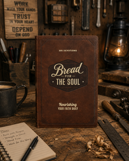 Christian Devotional Journal - Bread for the Soul Brown Faux Leather Devotional