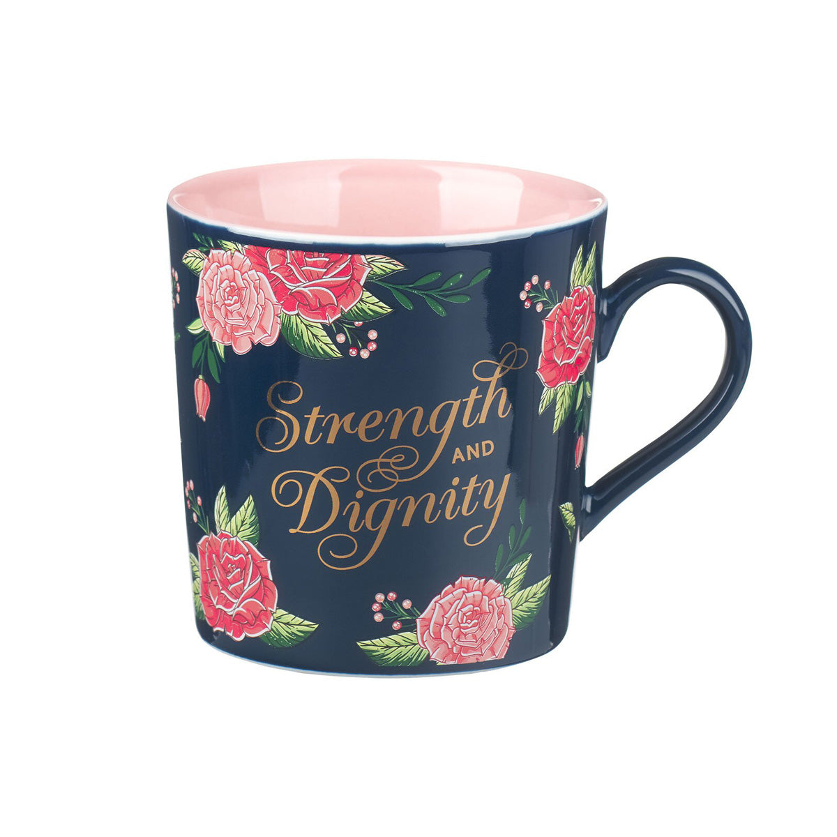 Strength and Dignity Floral Ceramic Mug